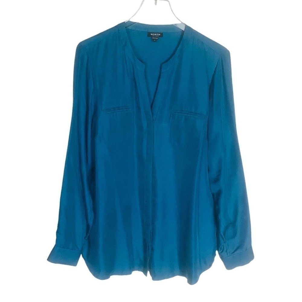 Worth‎ 100% Silk Career Blouse L